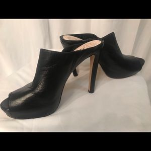 Vince Camuto black leather mule slip on